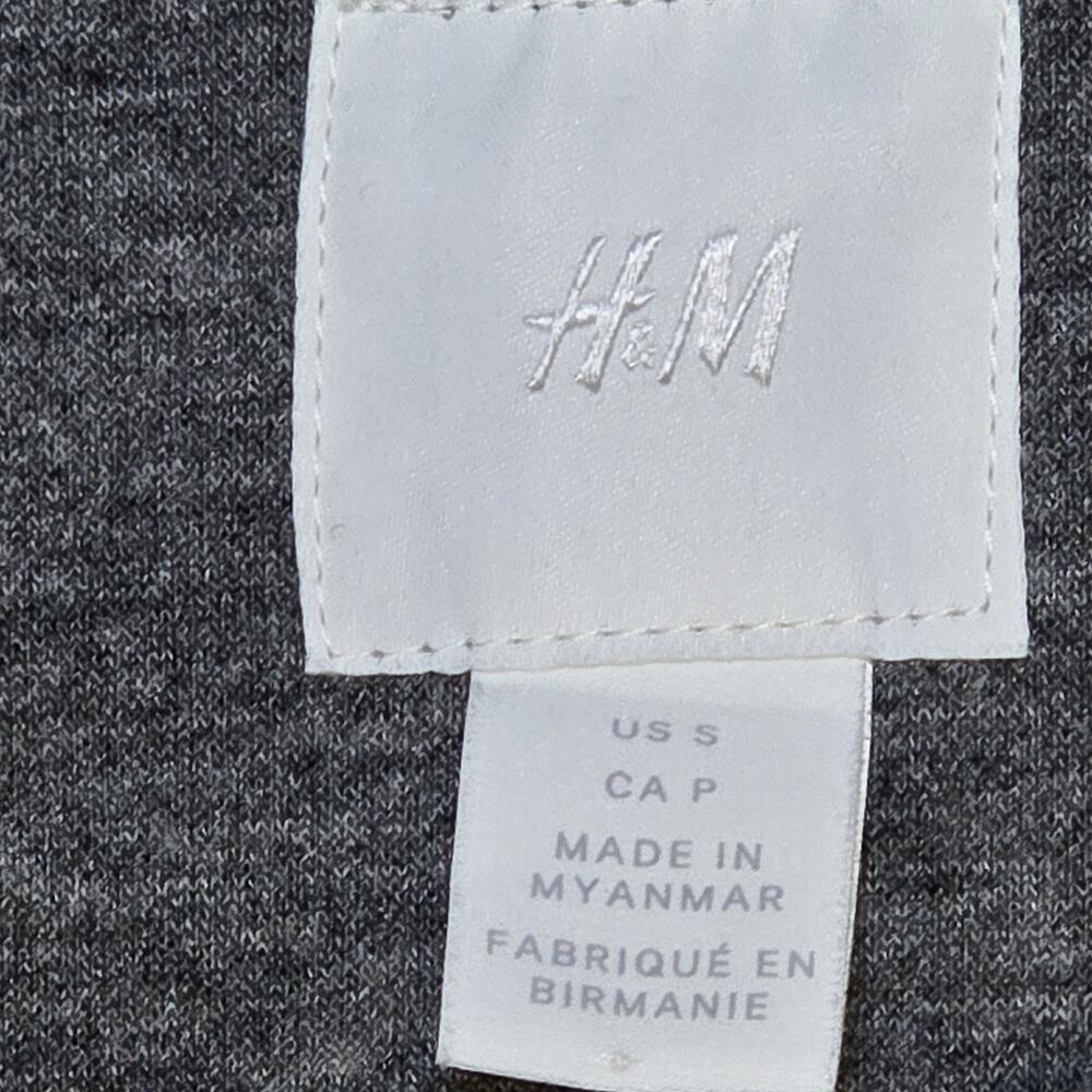 H&M Gray Button Up Overshirt Shacket Jacket Men’s Small Relaxed Fit Long Sleeve - Picture 2 of 13